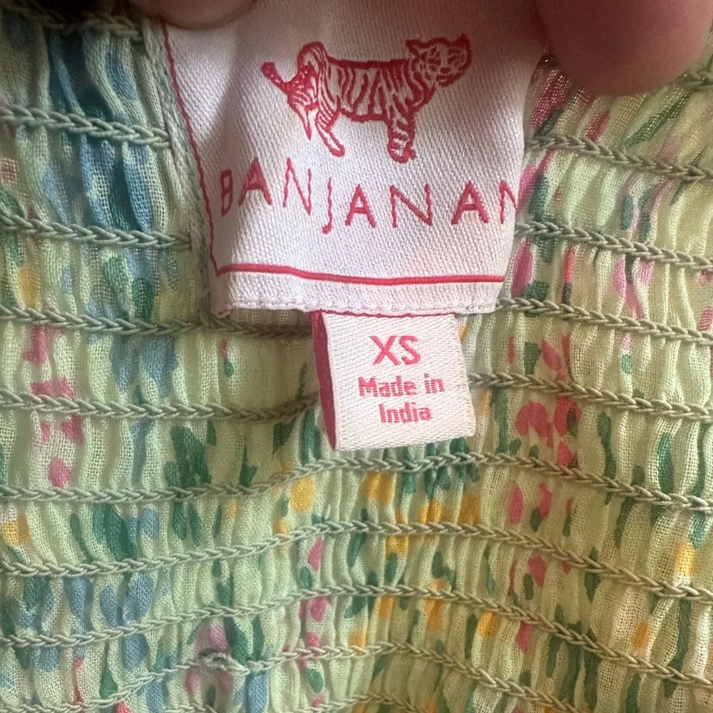 Banjanan Hazel Sleeveless Tiered Maxi Dress in Dawn Chorus Pistachio Green; XS - Picture 14 of 15